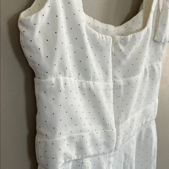 Alexis Lincoln Bow Jumpsuit in white with Polka Dot print Size medium
